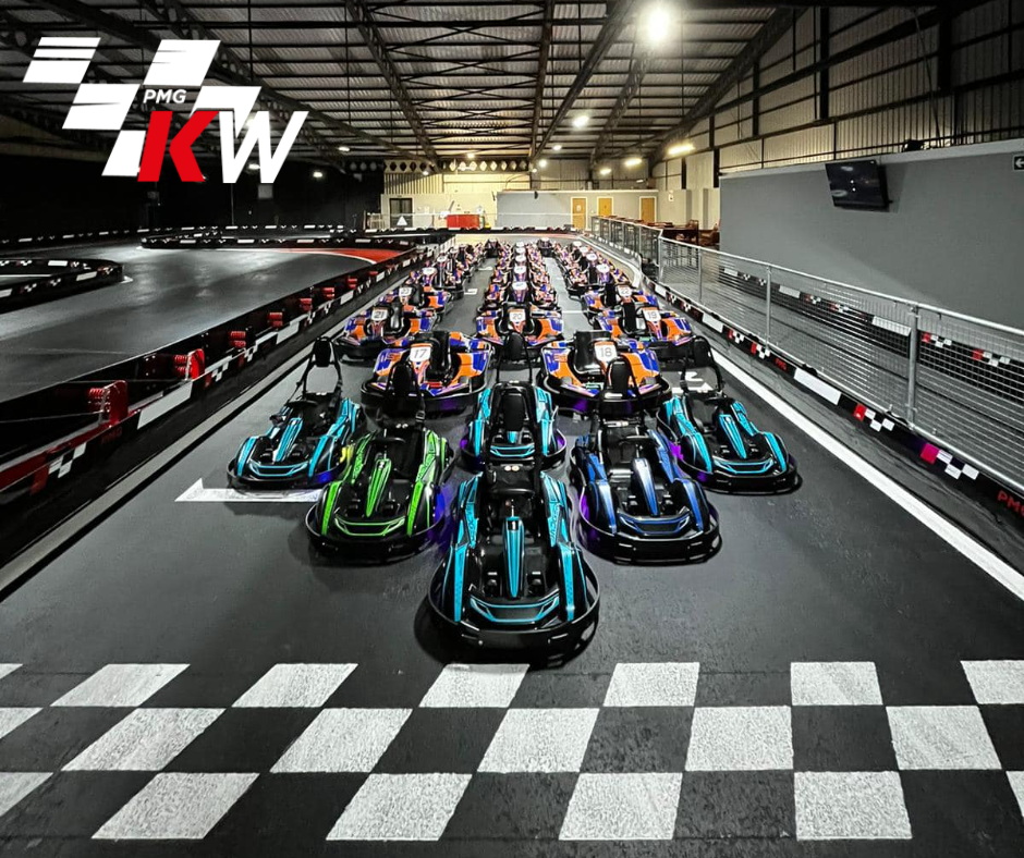 Cowabunga Karts Lined up On A Go Karting Track